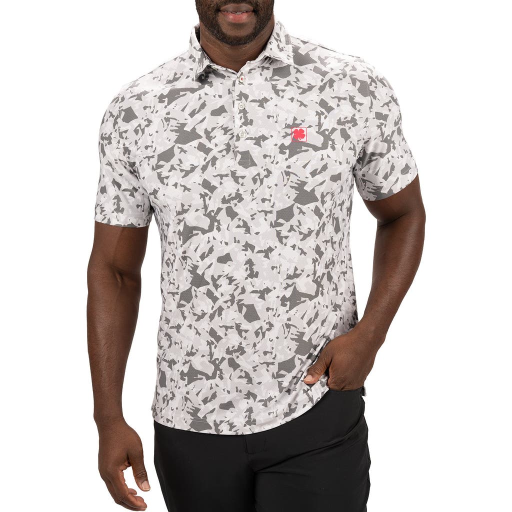 Black Clover Camo Mix Polo In White