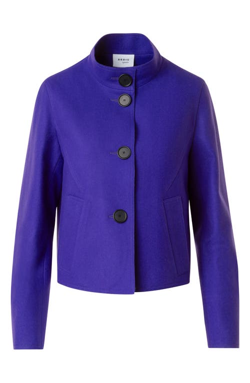 Akris Punto Wool Blend Felt Jacket In Blue