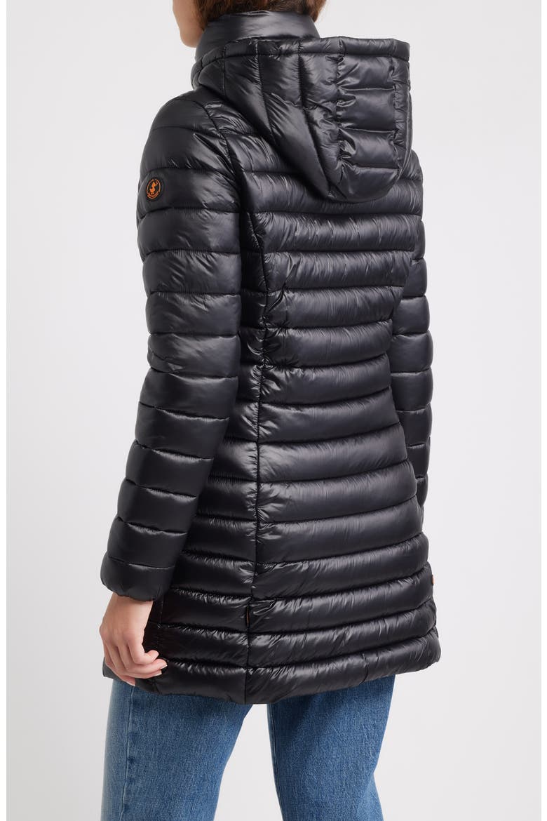 Miri Water Repellent Quilted Puffer Jacket with Removable Hood, Alternate, color, BLACK