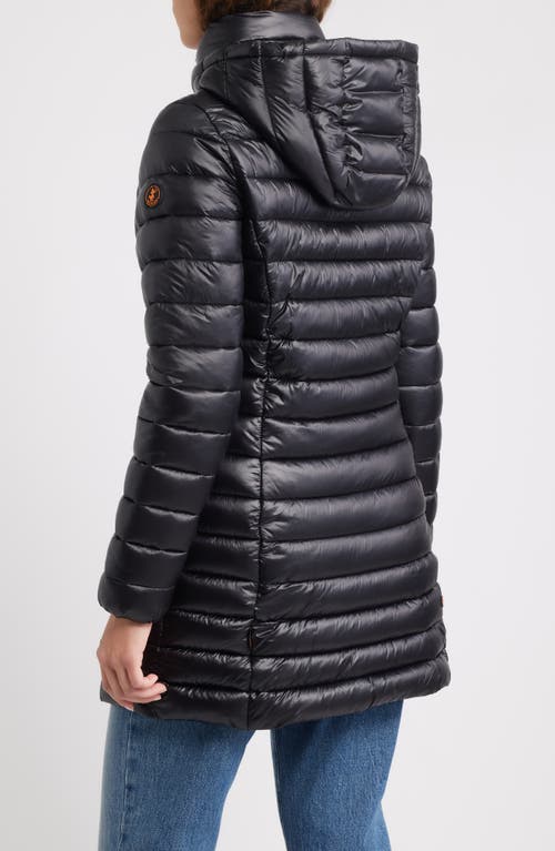 Save The Duck Miri Water Repellent Quilted Puffer Jacket With Removable Hood In Black