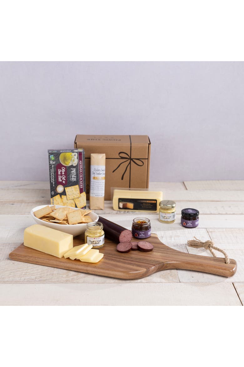 Artisan 18" Charcuterie Board with Gourmet Gift Pack, Alternate, color, Acacia Wood
