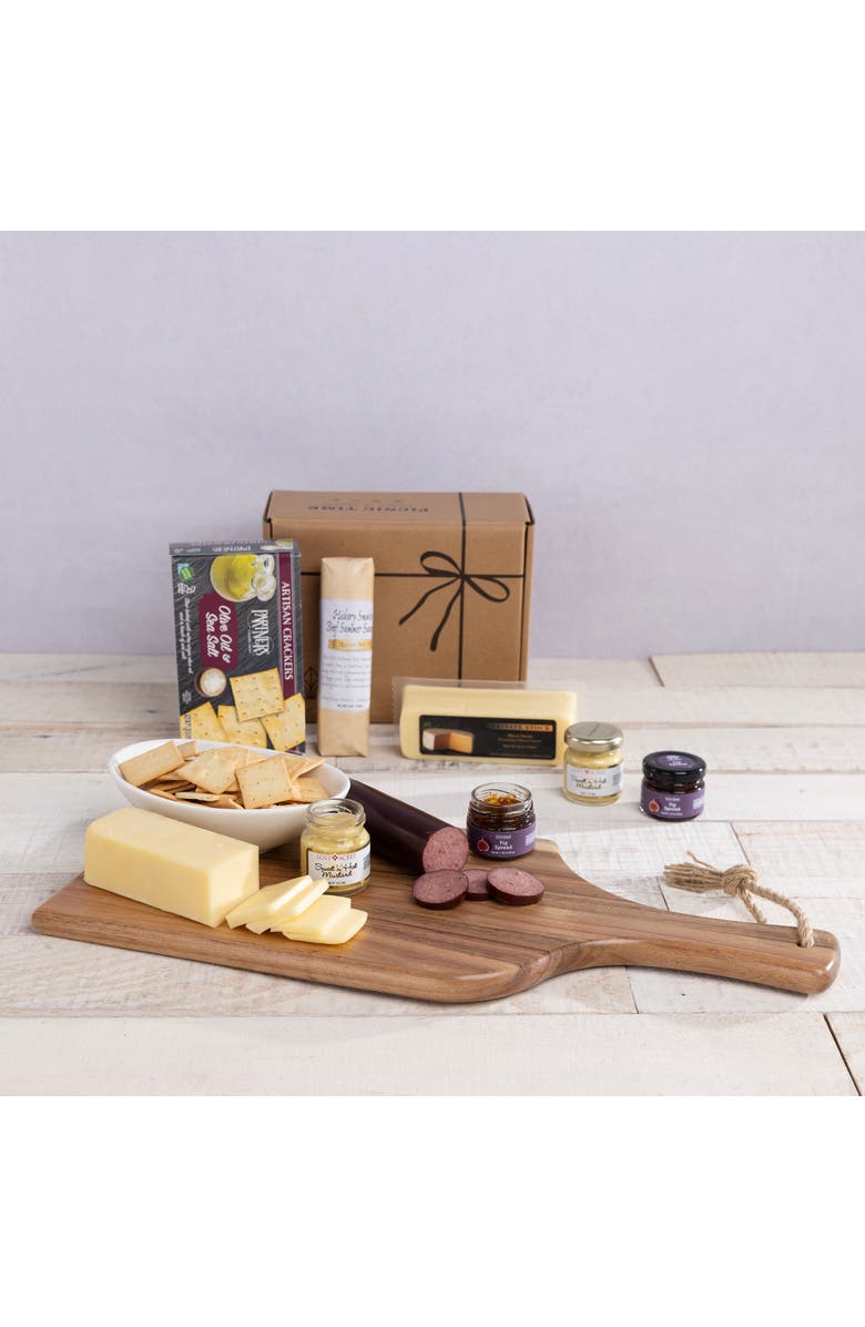 Toscana Artisan 18" Charcuterie Board with Gourmet Gift Pack, Alternate, color, Acacia Wood