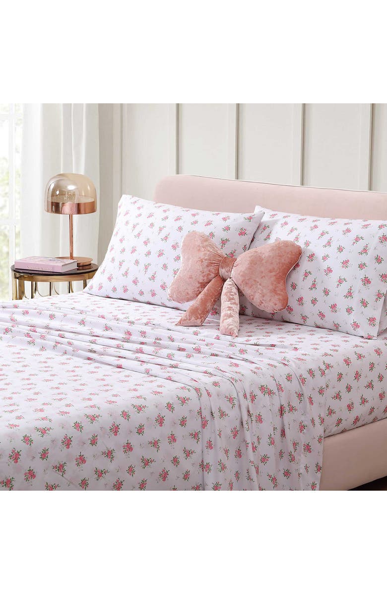 Betsey Johnson Velvet Bow Plush Throw Pillow, Alternate, color, 