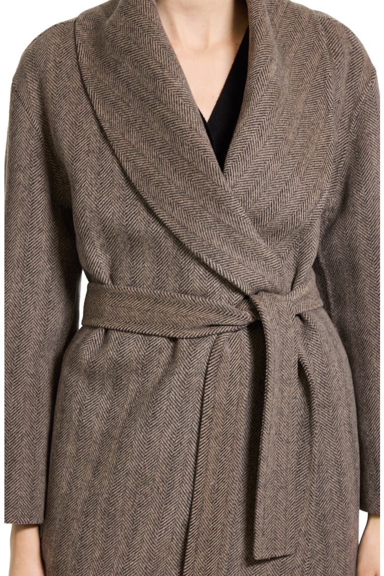 Shawl Collar Wool and Recycled Cashmere Coat, Alternate, color, MOCHA MULTI - 2W7
