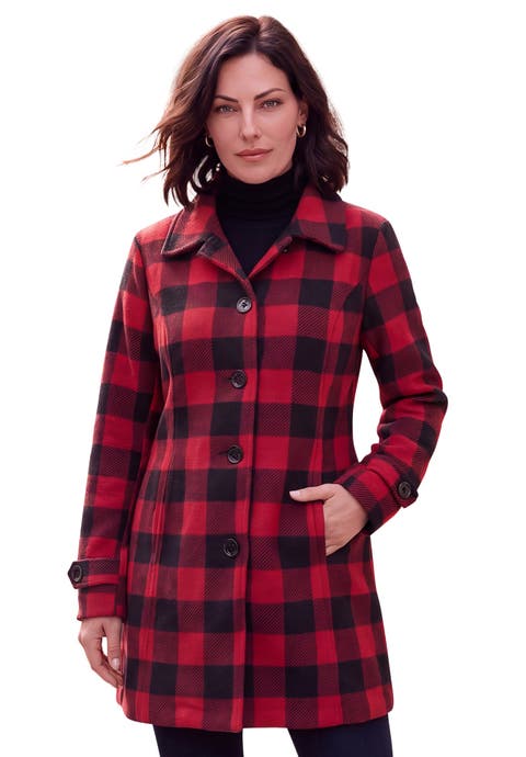 Plus Size Button Up Fleece Jacket
