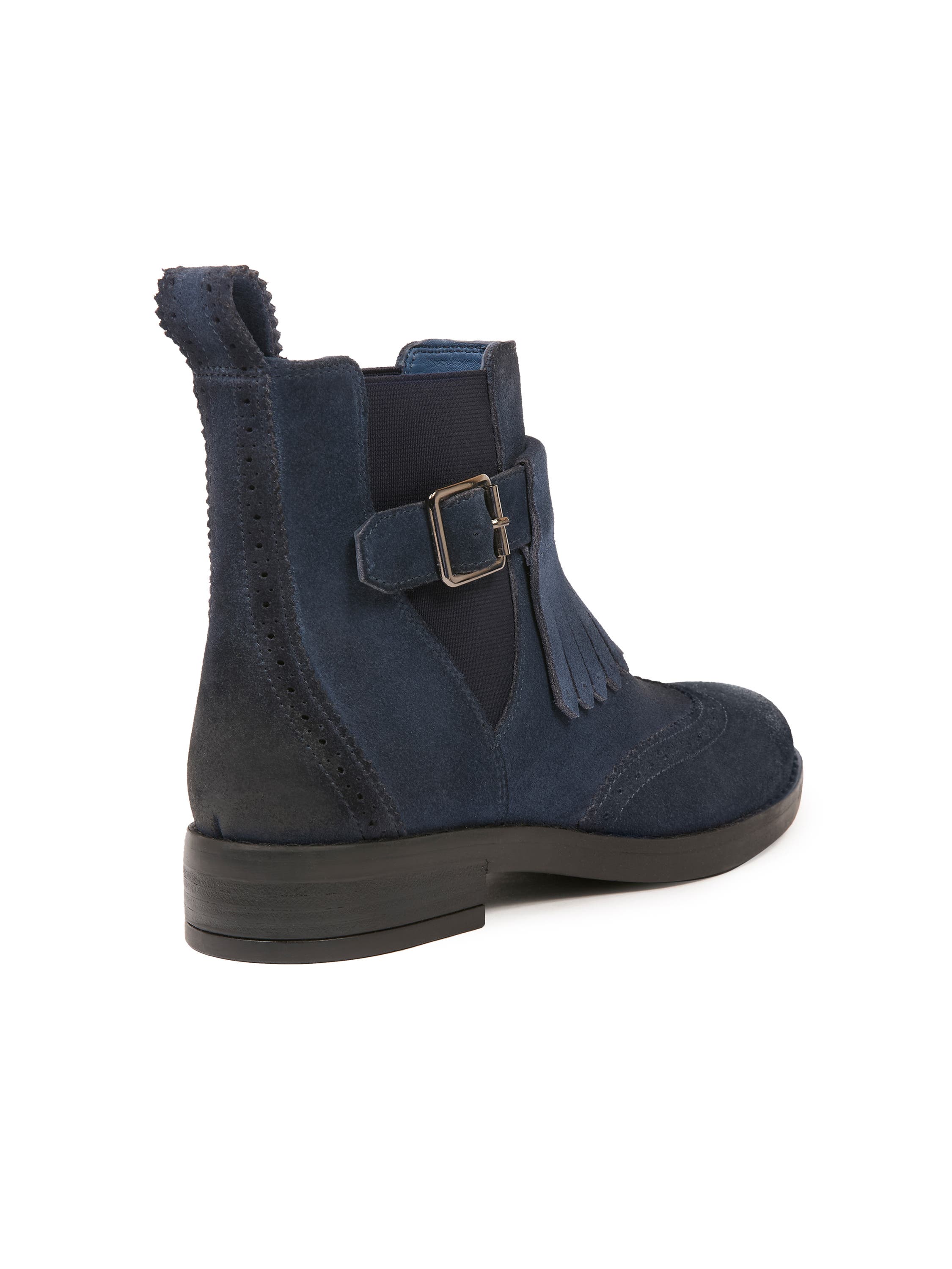 Celtic & Co. Brogue Strap Chelsea Boot, Alternate, color, Navy