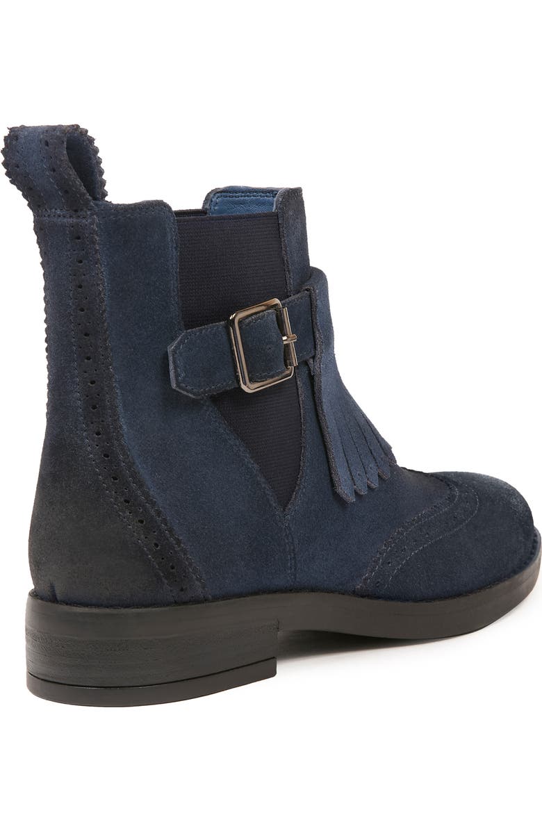 Celtic & Co. Brogue Strap Chelsea Boot, Alternate, color, Navy