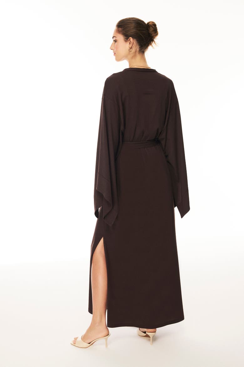 Lune Kaftan Robe, Alternate, color, Brown