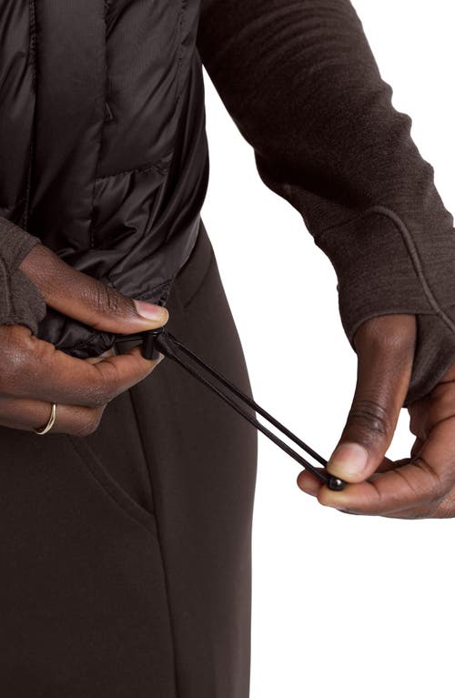 Beyond Yoga Big Cozy Puffer Vest In Dark Chocolate In Burgundy