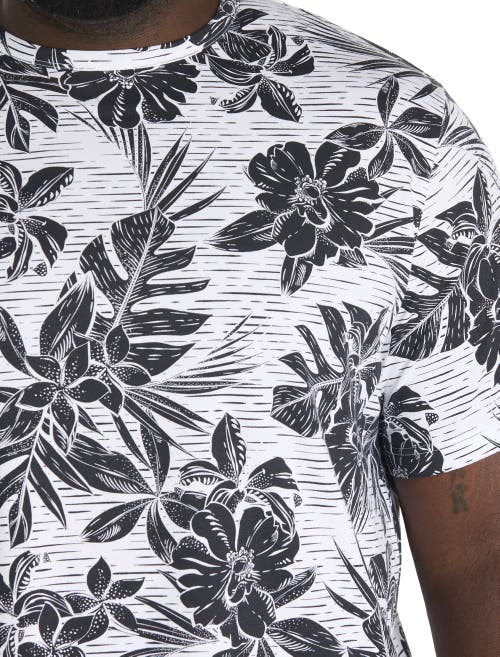 Harbor Bay By Dxl Big & Tall Moisture-wicking Tropical Print T-shirt