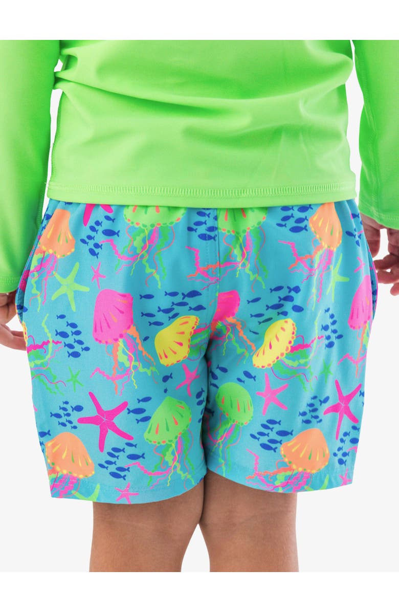 RuggedButts UPF50+ Sun Protected Stretch Swim Trunks, Alternate, color, Neon Jelly Time