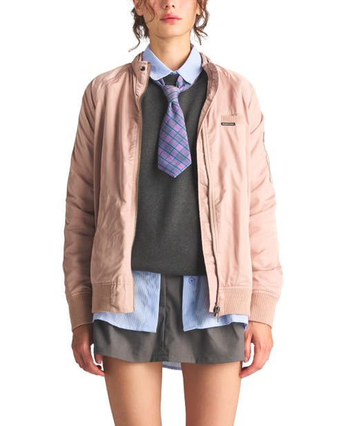 Members Only Satin Bomber Jacket In Bright Pink