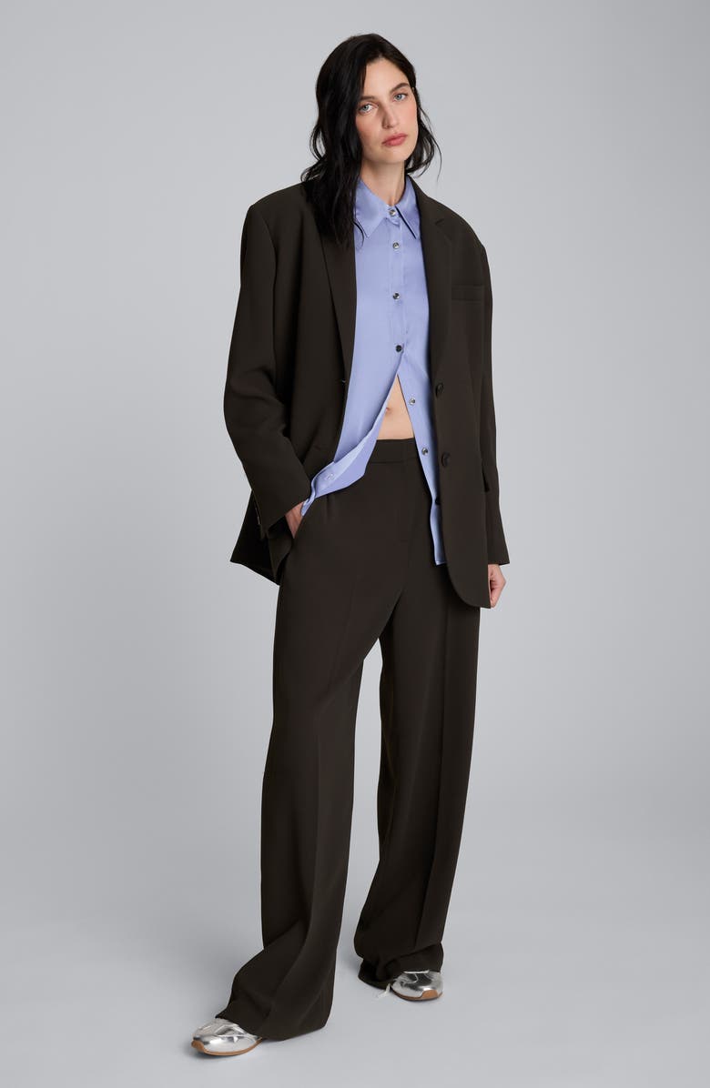 Kenneth Cole Relaxed Fit Stretch Satin Button-Up Shirt, Alternate, color, Blue Grey