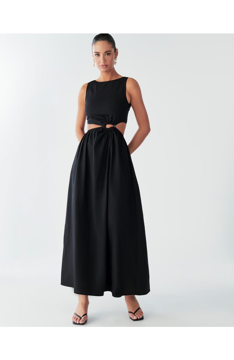 BWLDR Maria Maxi Dress, Alternate, color, Black