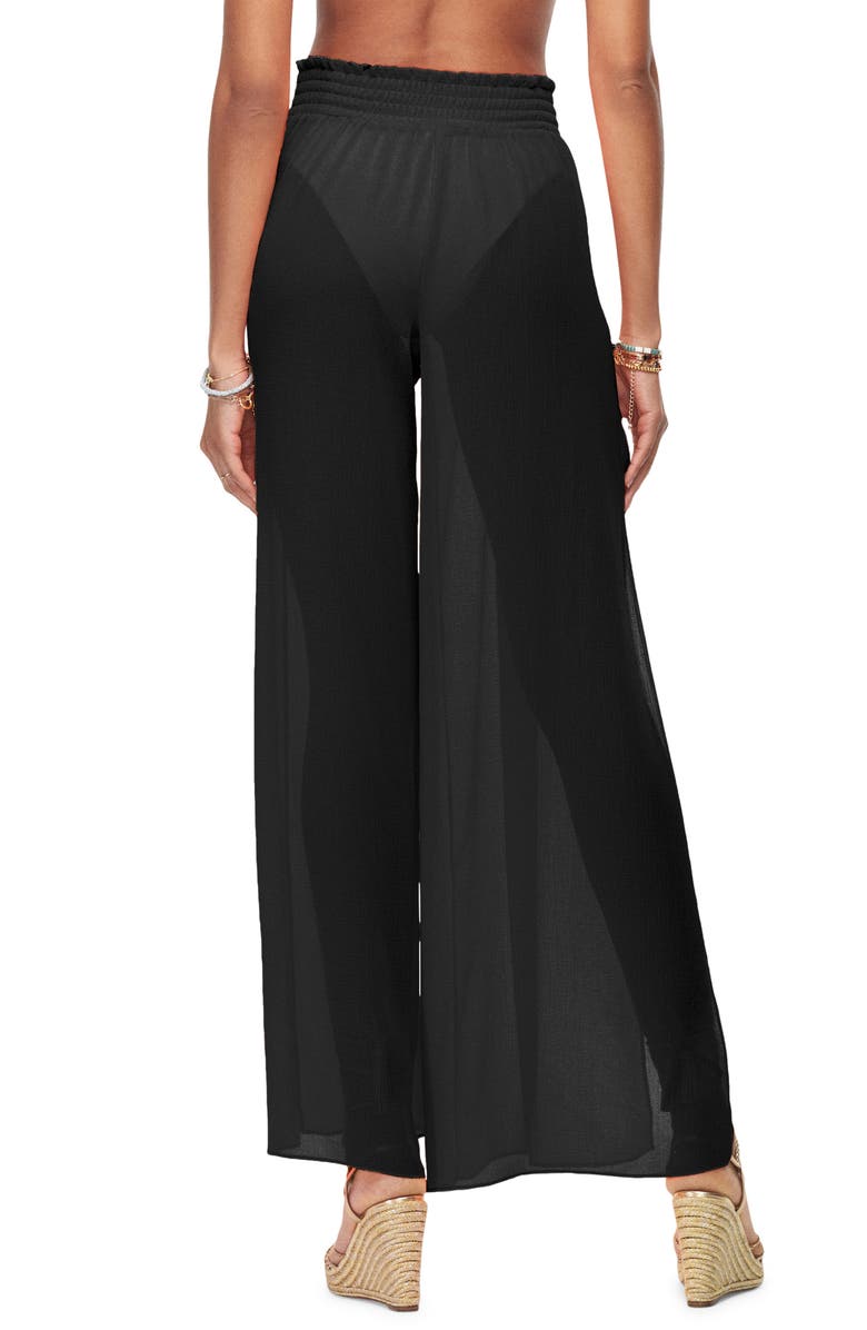 Ramy Brook Athena Semisheer Split Hem Wide Leg Cover-Up Pants, Alternate, color, 