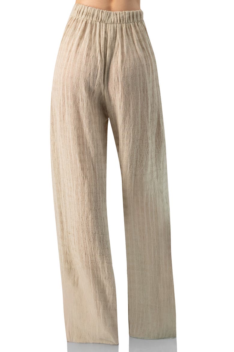 Wide-Leg Elastic Waist Pants, Alternate, color, Ivory