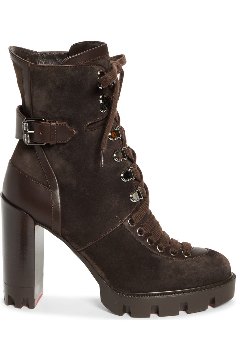 Christian Louboutin Macademia Combat Boot, Alternate, color, Cafe/ Dark Brown