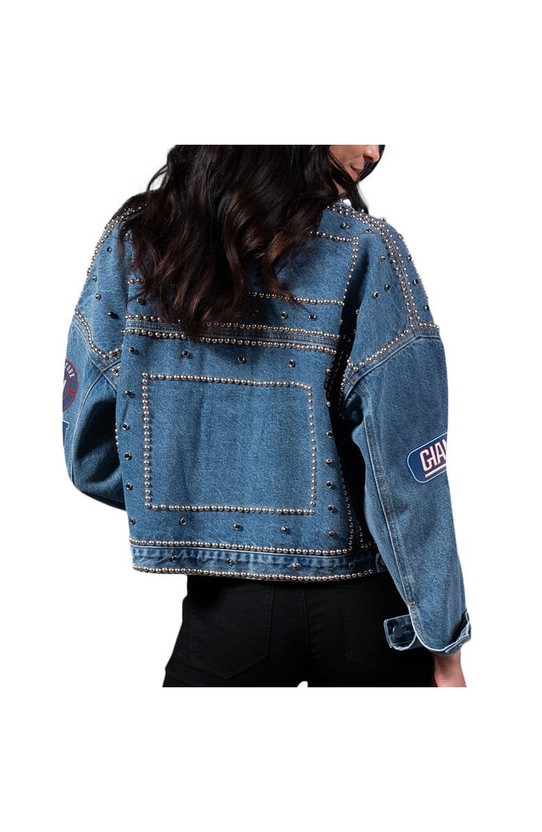 G-III 4HER BY CARL BANKS Women's G-III 4Her by Carl Banks New York Giants First Finish Medium Denim Full-Button Jacket, Alternate, color, 