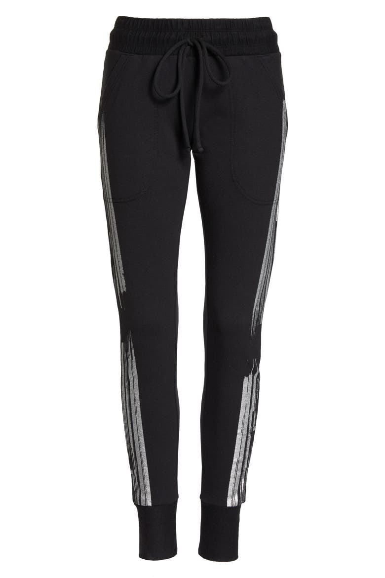 FP Movement Sunny Skinny Sweat Jogger Pants, Alternate, color, BLACK/ SILVER