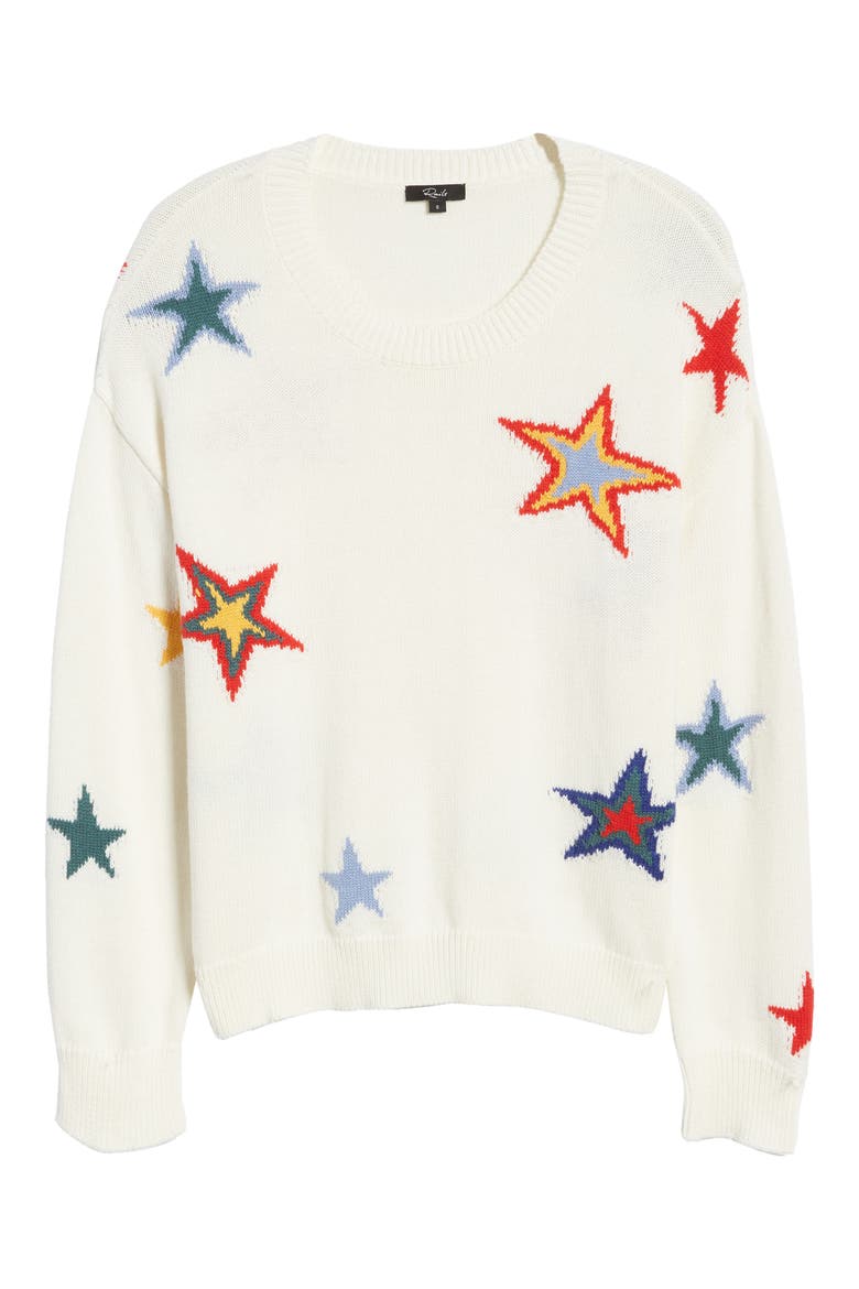 Perci Star Cotton & Cashmere Intarsia Sweater, Alternate, color, MULTI STARS