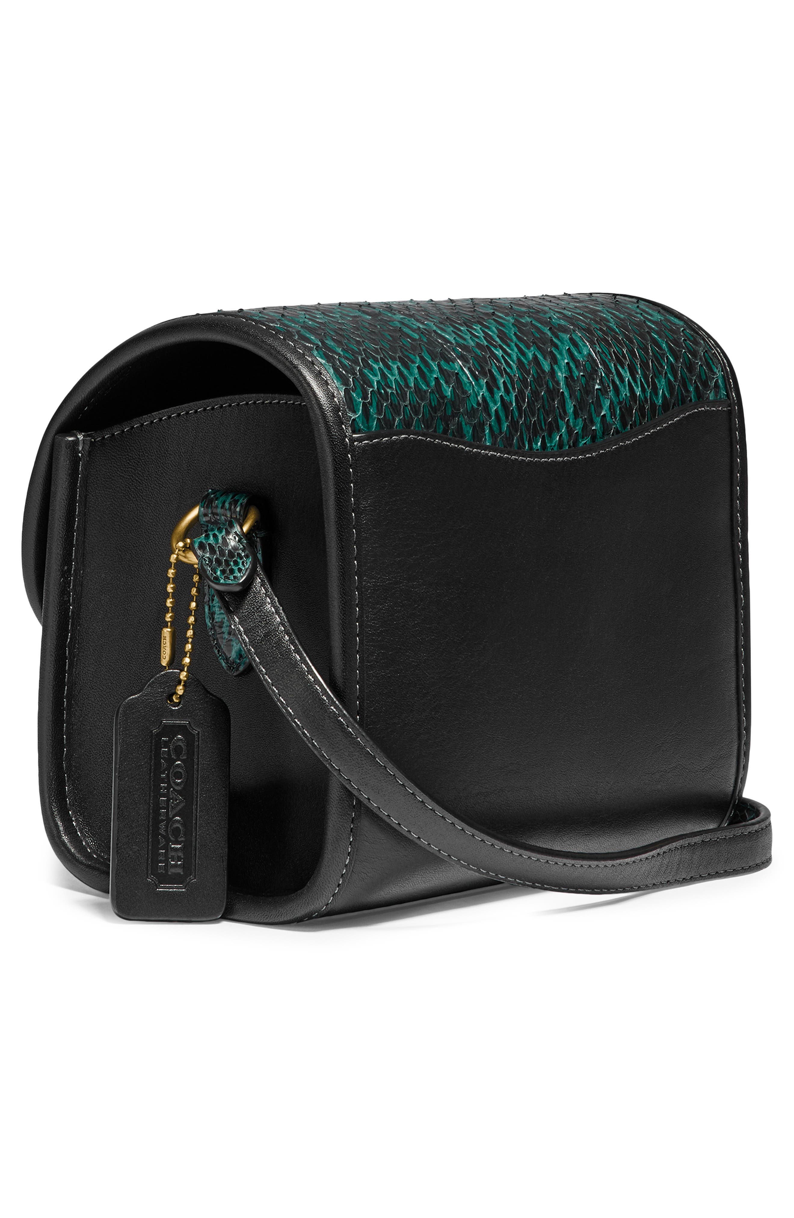 COACH Originals Genuine Snakeskin & Leather Turnlock Lunchbox Pouch, Alternate, color, 