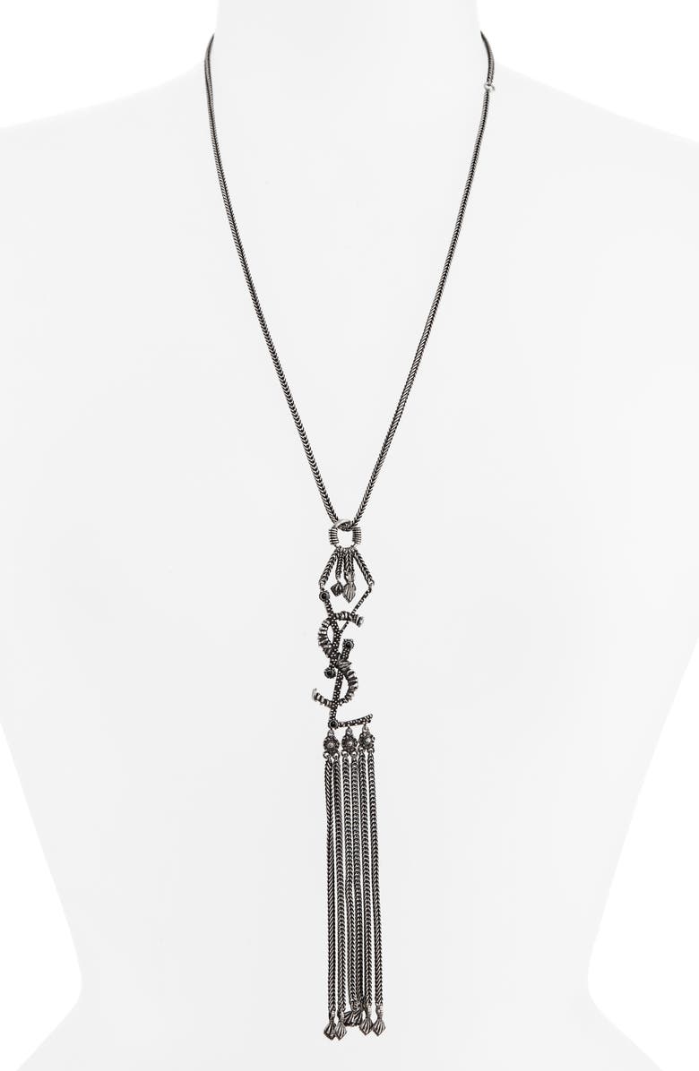 Saint Laurent Tassel Pendant Necklace, Alternate, color, 