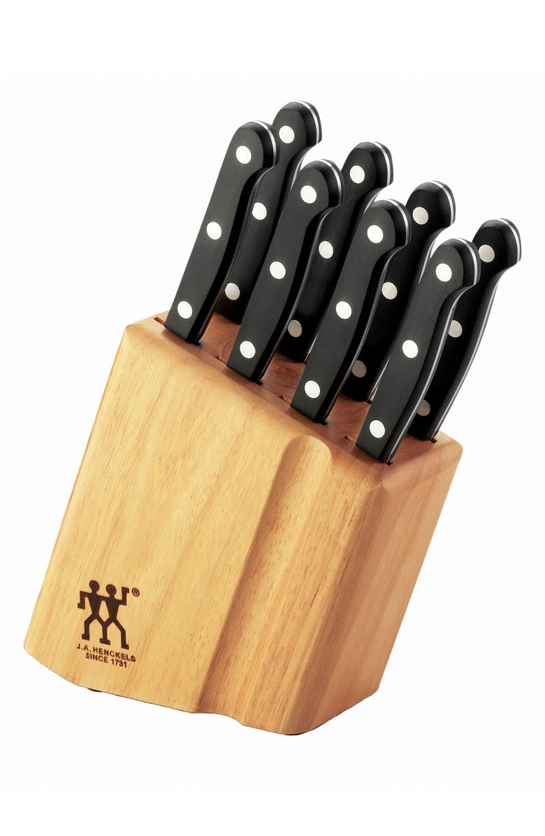 ZWILLING TWIN Gourmet 9-Piece Steak Knife Block Set, Main, color, Black