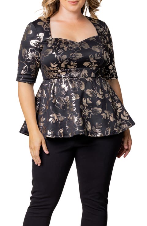 Cherished Sweetheart Peplum Top (Plus)