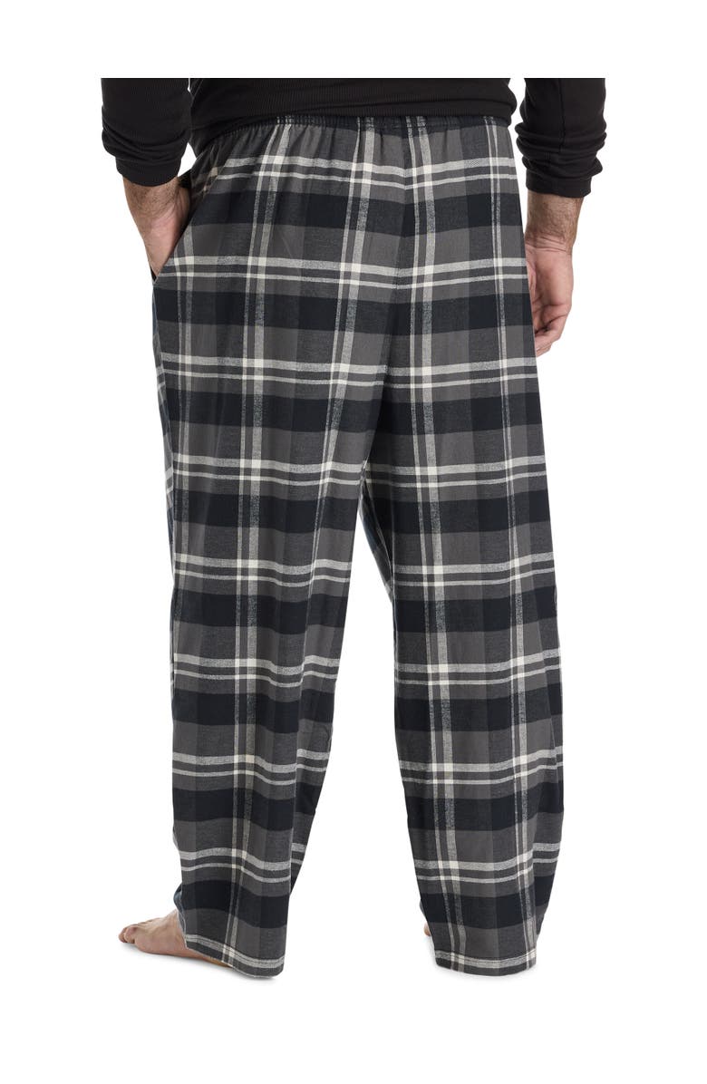 Harbor Bay by DXL Big & Tall Tartan Plaid Flannel Lounge Pants, Alternate, color, Black