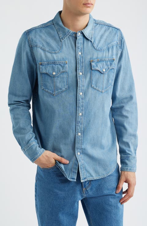 Denim Snap-Up Shirt