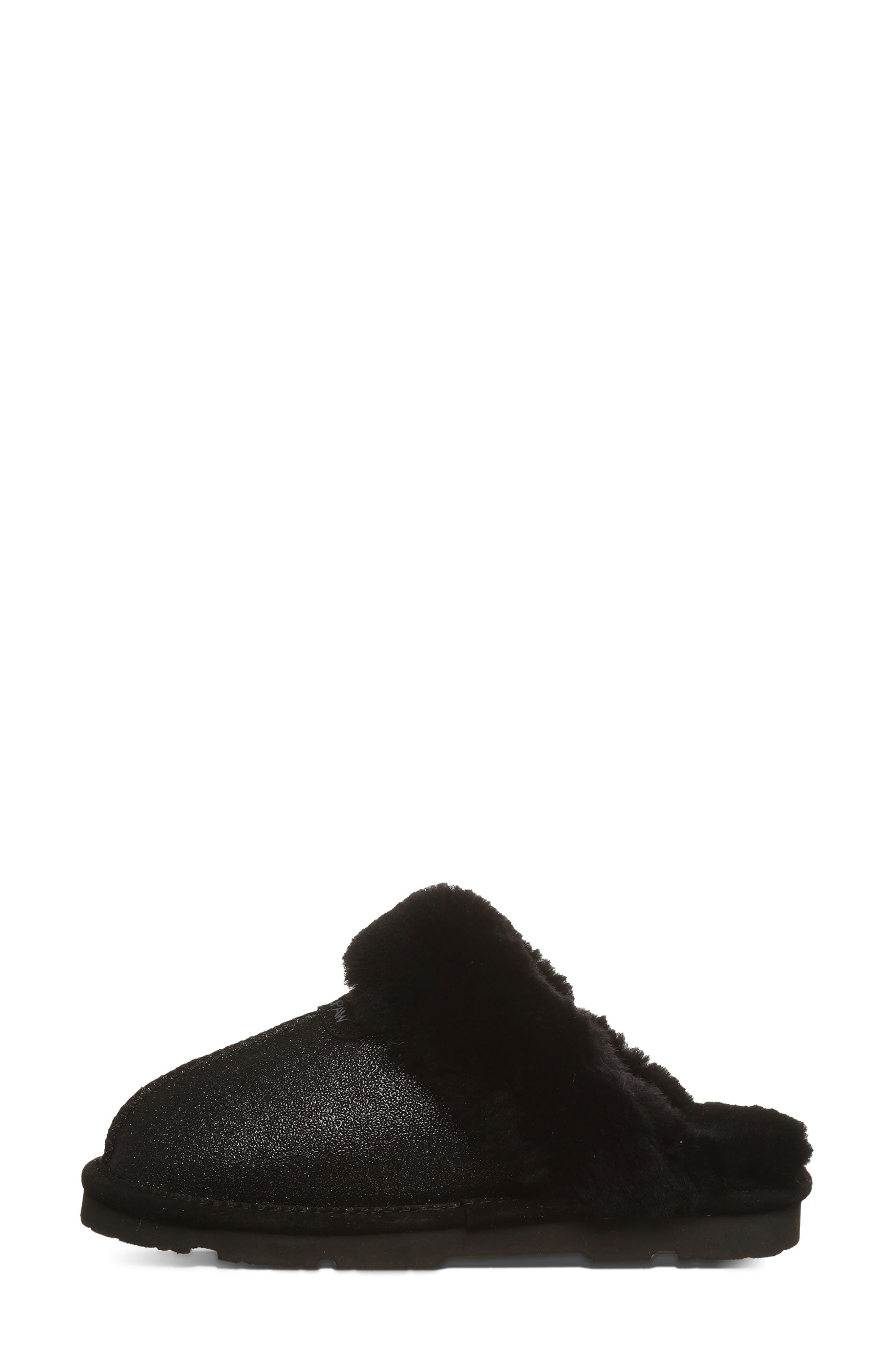 BEARPAW Loki Leopard Print Faux Shearling Lined Suede Slipper, Alternate, color, 