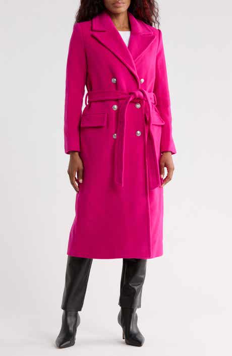 Olina Belted Wool Blend Trench Coat