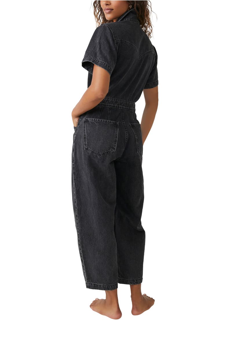 Marla Denim Utility Jumpsuit, Alternate, color, IRON BLACK