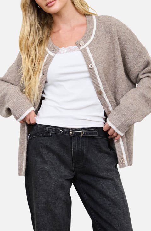 Contrast Trim Cardigan