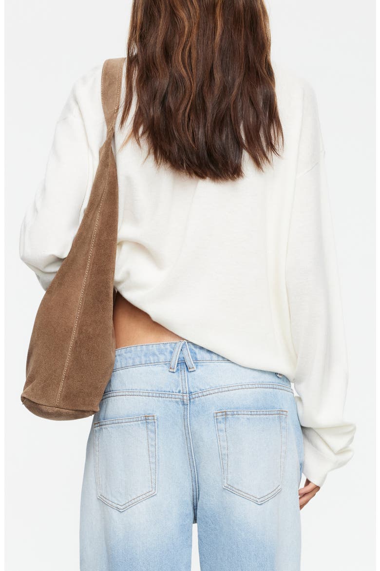 Olsen Wool Blend Long Sleeve Knit T-Shirt, Alternate, color, PORCELAIN
