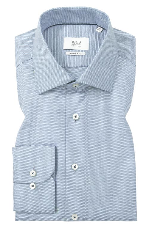 1863 By Eterna Modern Fit Micropattern Non-iron Cotton Dobby Dress Shirt In Blue