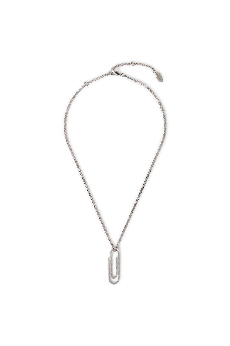 Women's Paperclip Strass  Necklace, Main, color, Silver
