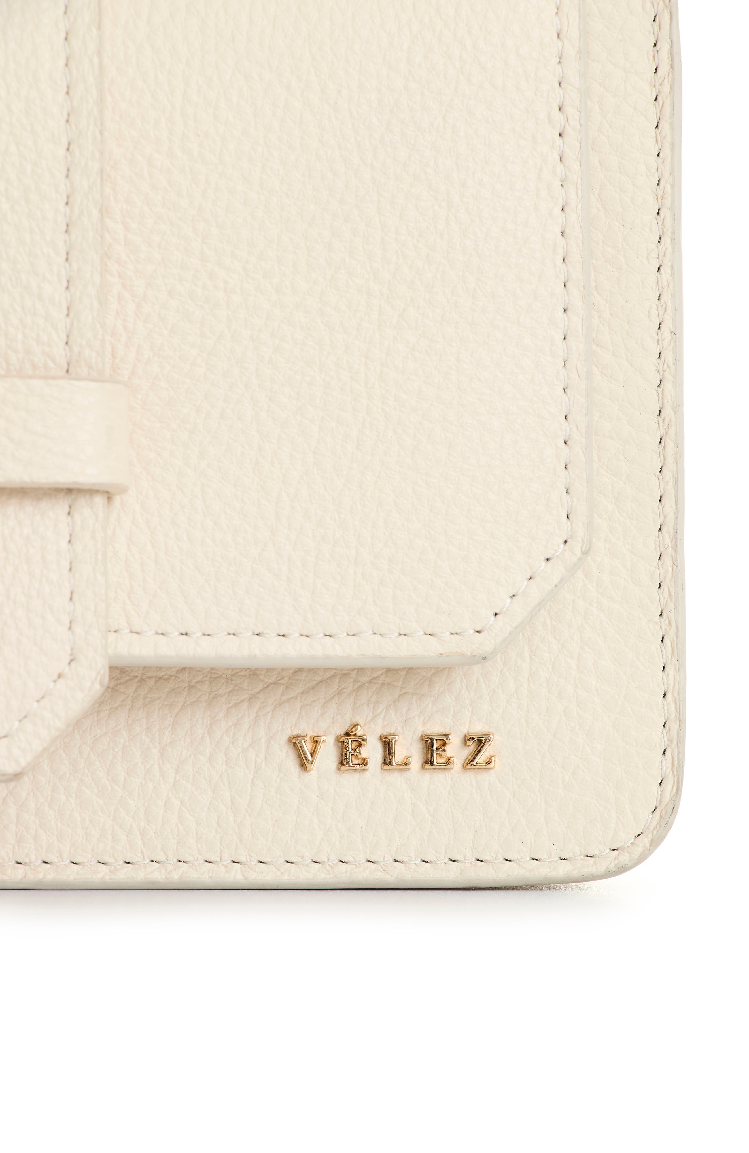 Garniel Hands-Free Leather Bag with Woven Handle, Alternate, color, White