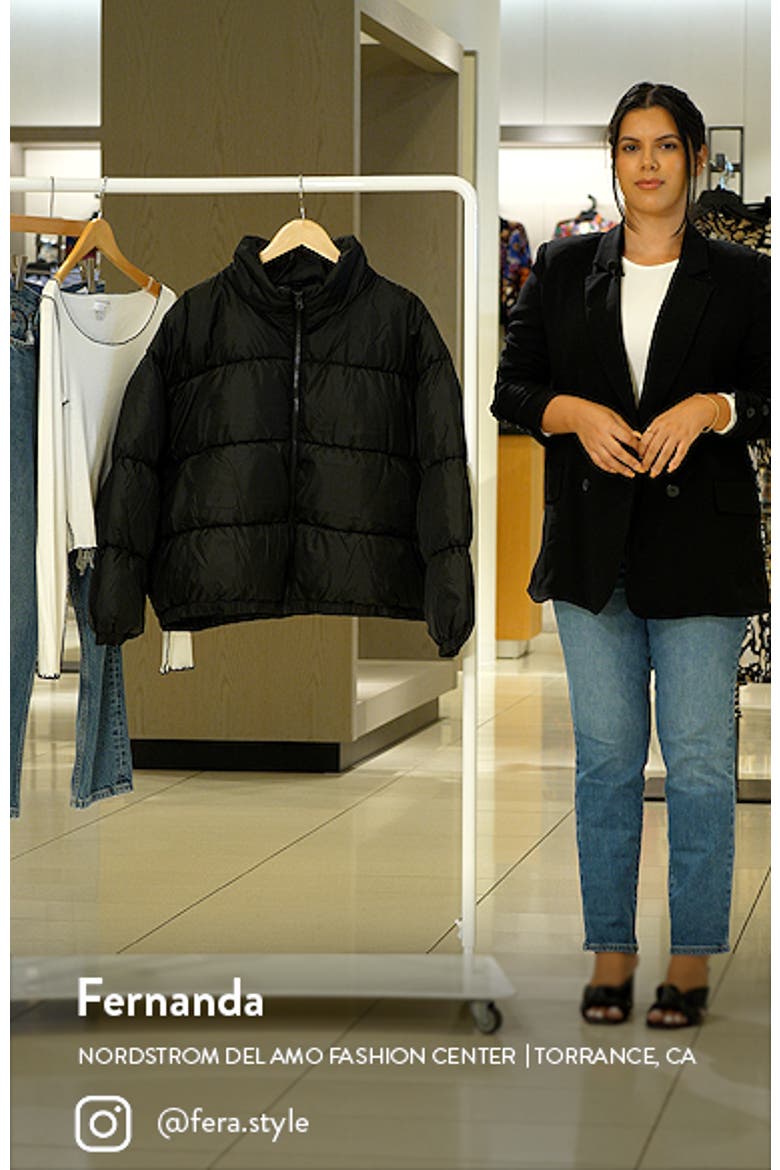 Water-Resistant Crop Puffer Jacket video