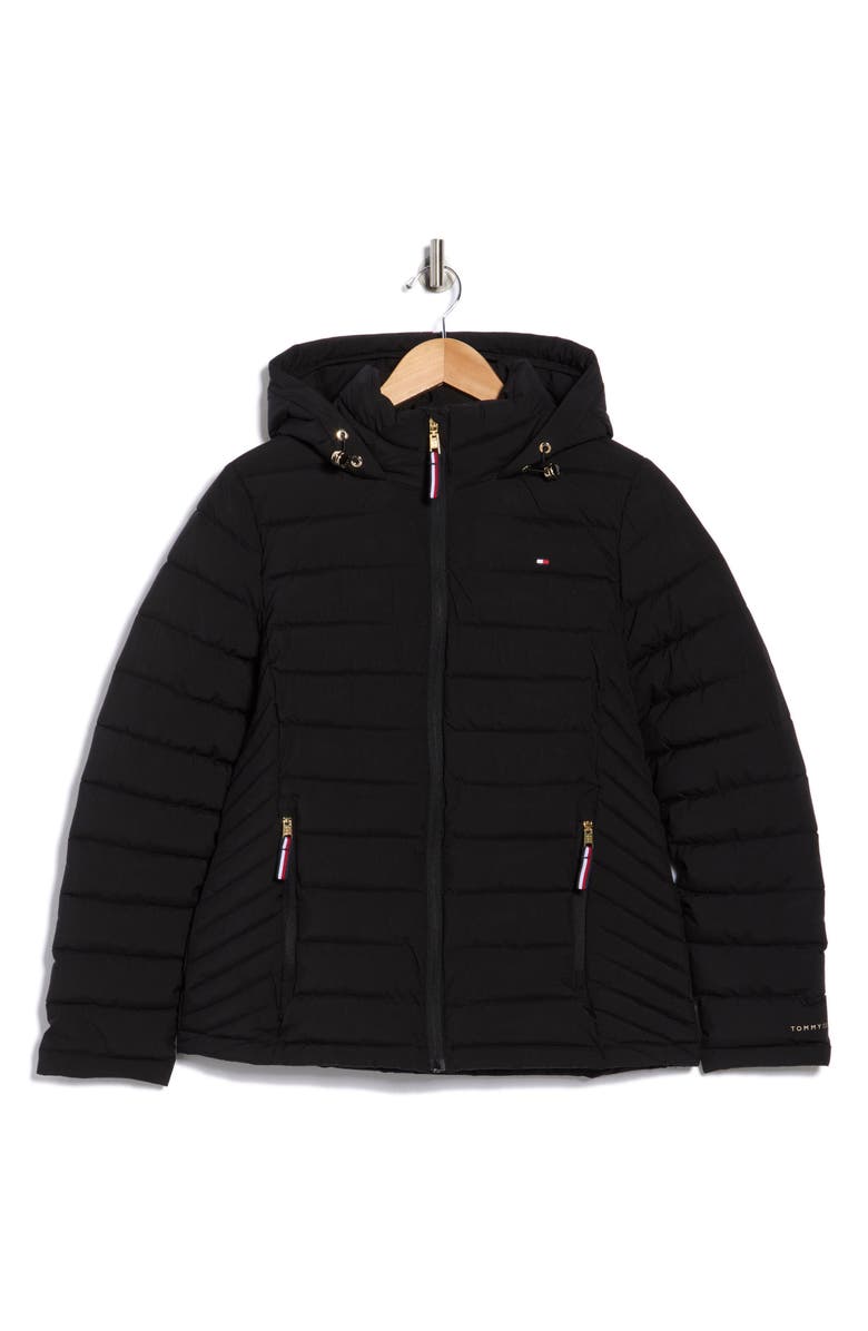 Tommy Hilfiger Stretch Water Resistant Quilted Jacket, Alternate, color, Black
