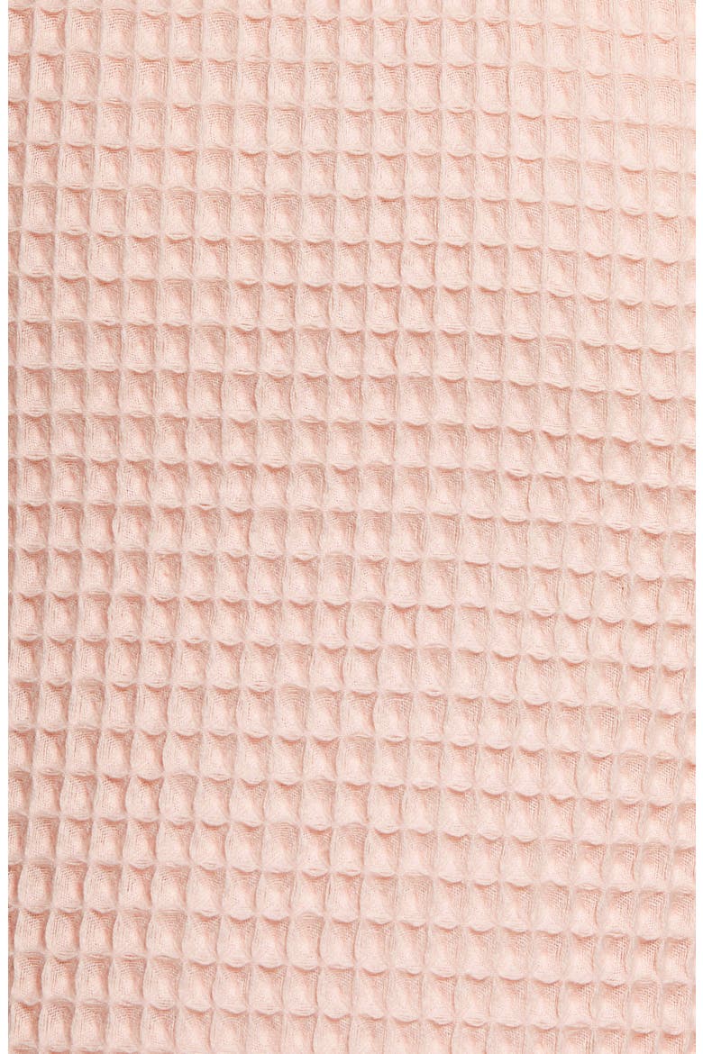 Short Waffle Knit Robe, Alternate, color, PINK VEIL ROSE