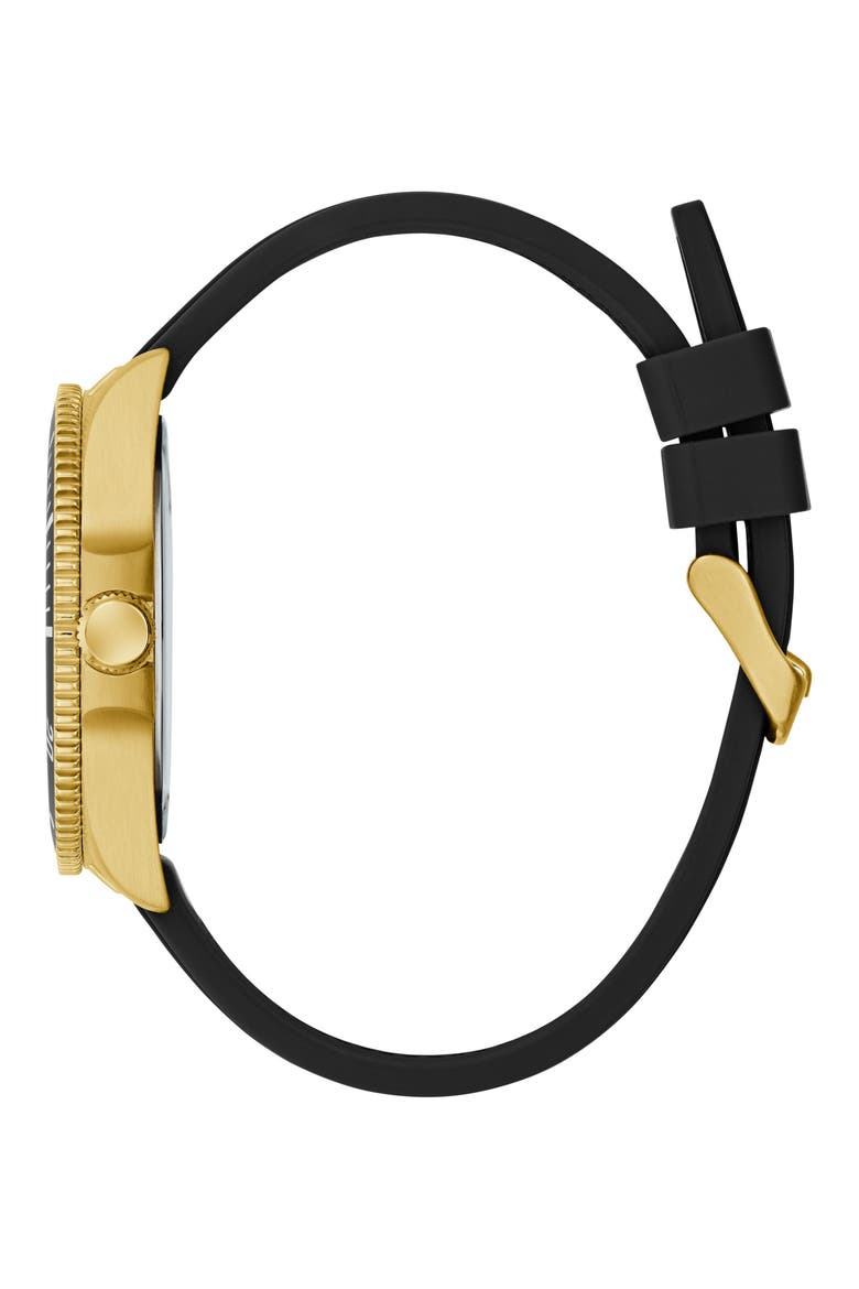 Cliff Silicone Strap Watch, 41mm, Alternate, color, BLACK/ GOLD