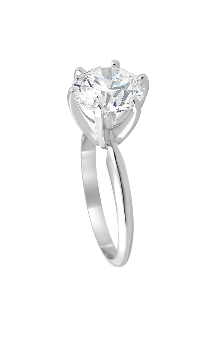 Certified 3 Ct Diamond Solitaire Platinum Engagement Ring Lab Grown, Alternate, color, Platinum