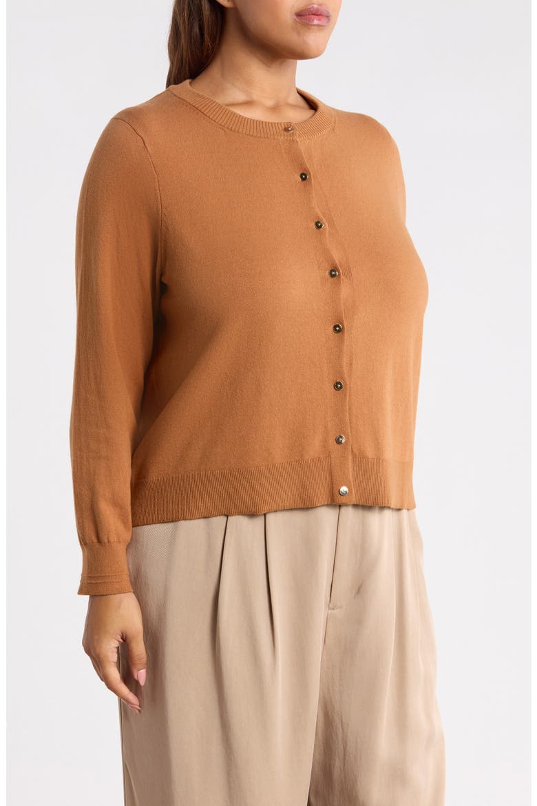 Front Button Cardigan, Alternate, color, TOFFEE