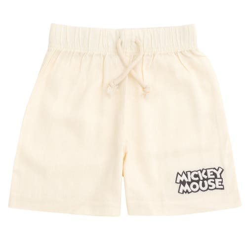 Disney Mickey Mouse & Friends Button-down T-shirt & Shorts Set In Neutral