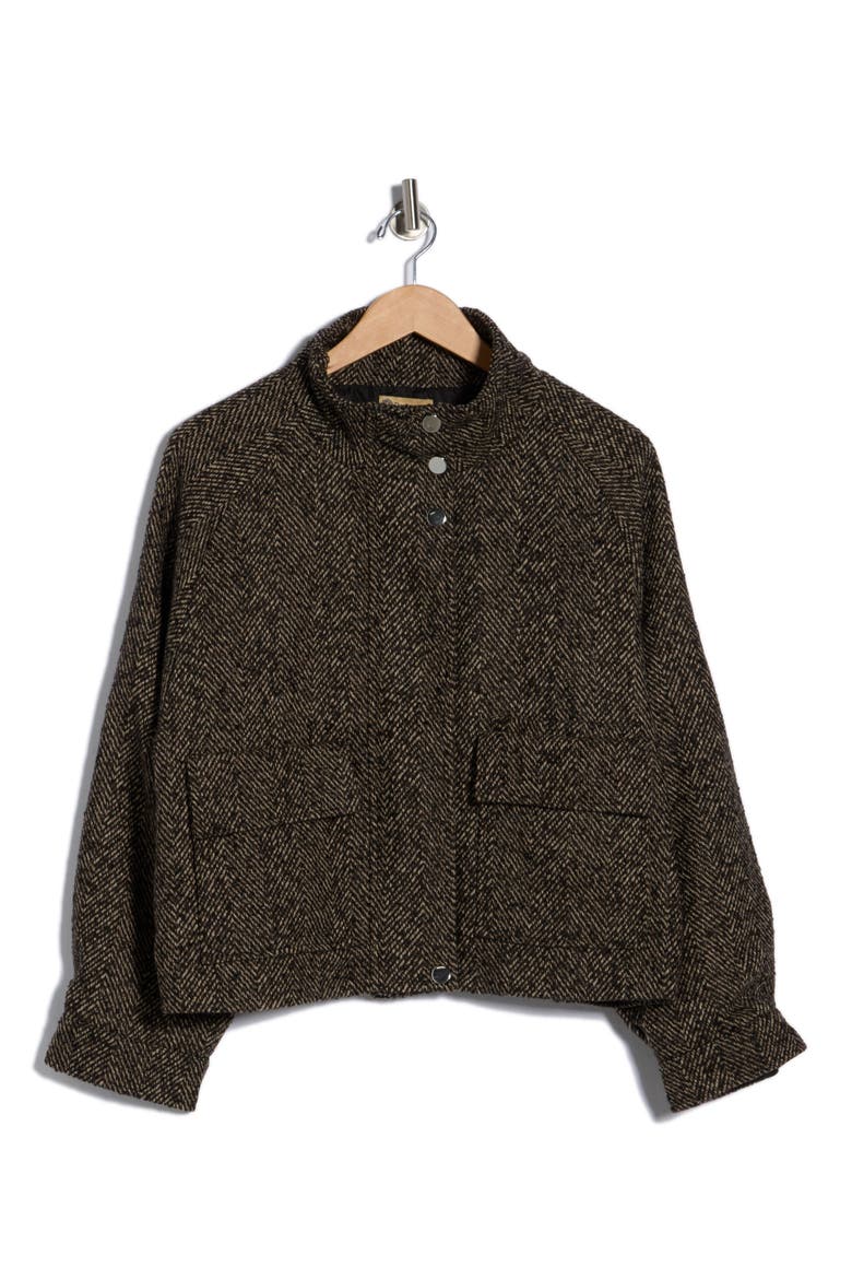 Herringbone Zip Jacket, Alternate, color, BWHM - BLACK WHEAT MULTI