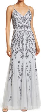 Marina Beaded V-Neck Gown