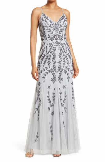 Beaded V-Neck Gown