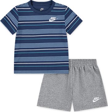 Kids Stripe T-Shirt & French Terry Shorts Set