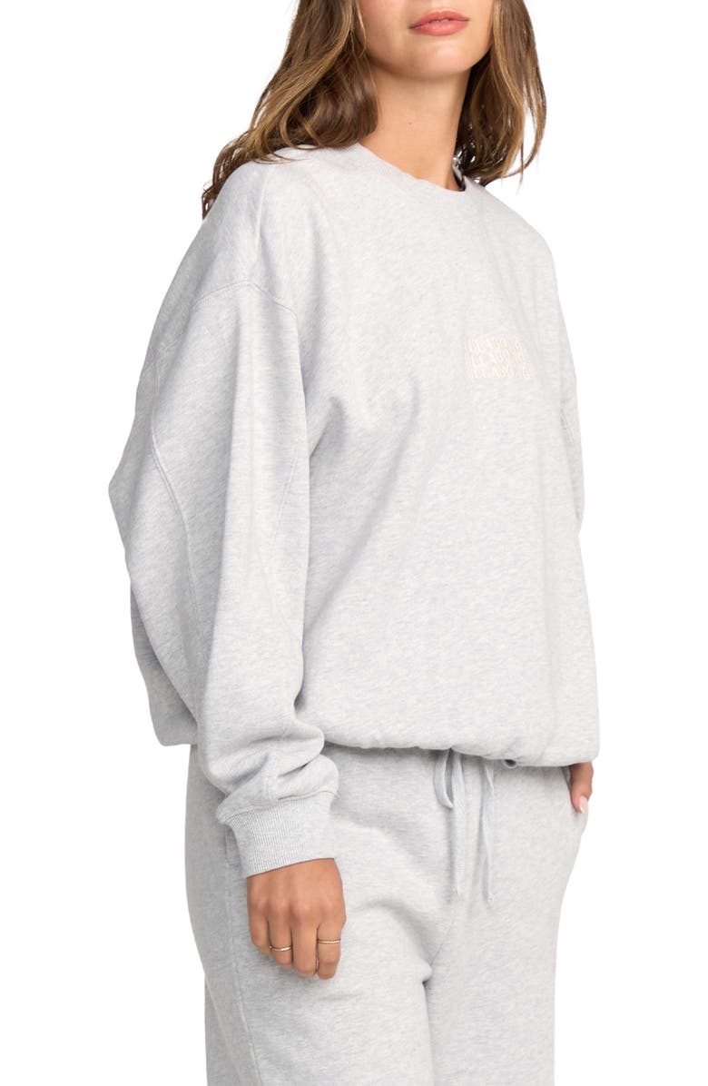 Billabong Sunny Kendal Oversize Cotton Blend Sweatshirt, Alternate, color, Heather Grass